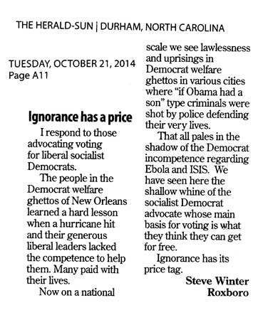 Letter to Editor Herald Sun